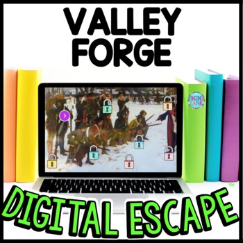 Valley Forge Revolutionary War Interactive DIGITAL Escape Room Reading Puzzles