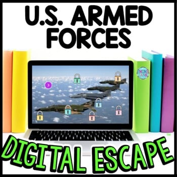 Armed Forces - US Military Interactive DIGITAL Escape Room Reading and Puzzles