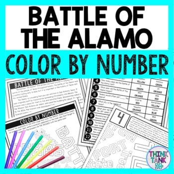 Battle of the Alamo Color by Number - Close Reading & Text Marking