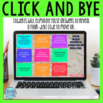 Julius Caesar Interactive DIGITAL Escape Room Reading and Puzzles - Ancient Rome - Image 4
