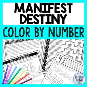Manifest Destiny Color by Number - Close Reading & Text Marking