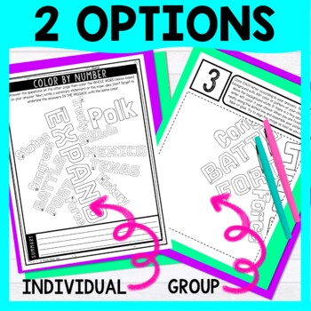 Mexican-American War Color by Number - Close Reading & Text Marking - Image 3
