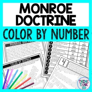 Monroe Doctrine Color by Number - Close Reading & Text Marking