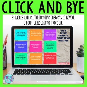 Circulatory System Interactive DIGITAL Escape Room Reading and Puzzles - Image 4