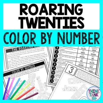 Roaring Twenties Color by Number - Close Reading & Text Marking