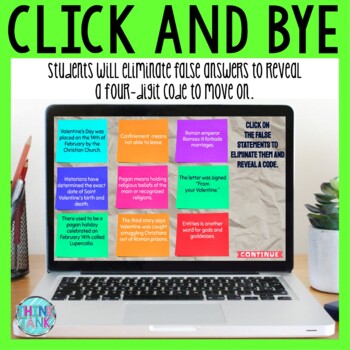 Valentine's Day History Interactive DIGITAL Escape Room Reading and Puzzles - Image 2