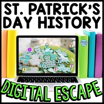 St. Patrick's Day History Interactive DIGITAL Escape Room Reading and Puzzles
