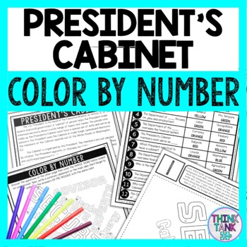 President's Cabinet Color by Number - Close Reading & Text Marking