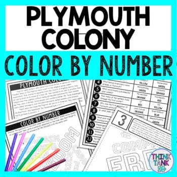 Plymouth Colony Color by Number - Close Reading & Text Marking