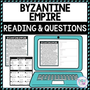 Byzantine Empire DIGITAL Reading Passage & Questions Self Grading