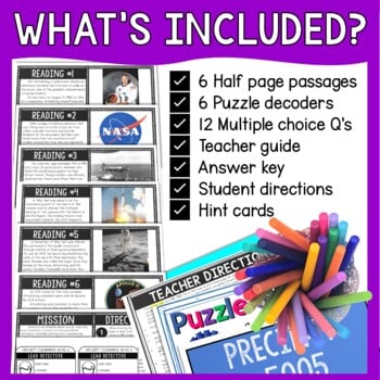 Neil Armstrong Reading Comprehension and Puzzle Escape Room - Astronaut - Image 2
