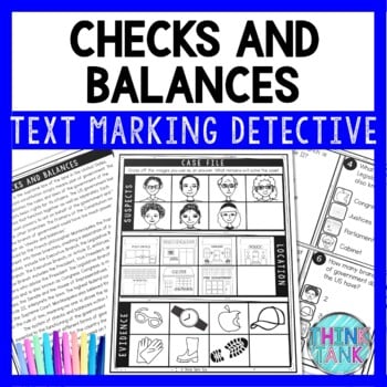 Checks and Balances Text Marking Detective Mystery - Reading Passage