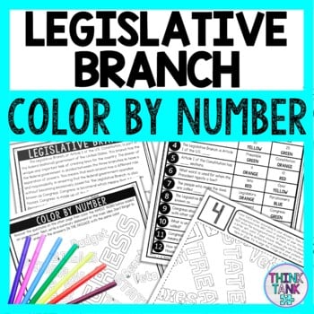 Legislative Branch Color by Number - Close Reading & Text Marking