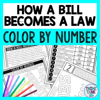 How a Bill Becomes a Law Color by Number - Close Reading & Text Marking