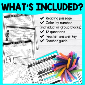 Old Kingdom Color by Number - Close Reading & Text Marking - Ancient Egypt - Image 2