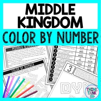 Middle Kingdom Color by Number - Close Reading & Text Marking - Ancient Egypt