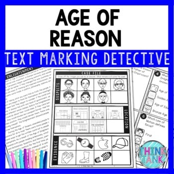 Enlightenment Text Marking Detective Mystery - Reading Passages - Age of Reason
