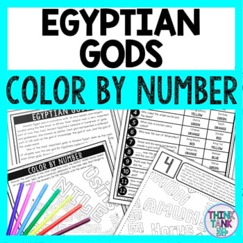 Egyptian Gods Color by Number - Close Reading & Text Marking - Ancient Egypt