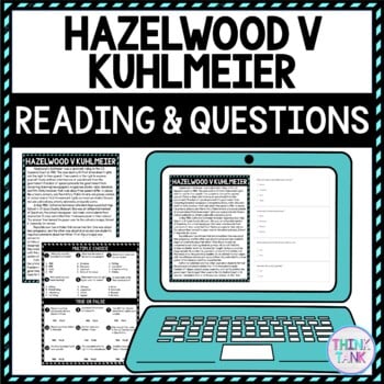 Hazelwood v Kuhlmeier DIGITAL Reading Passage & Questions Self Grading