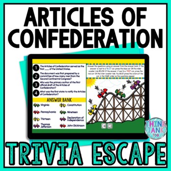 Articles of Confederation Interactive Digital Trivia Escape Room