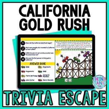 California Gold Rush Interactive Digital Trivia Escape Room