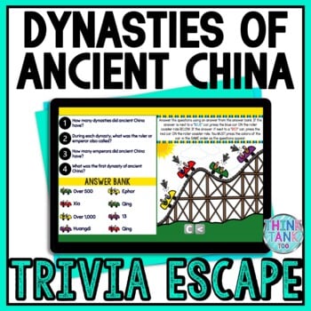 Dynasties of Ancient China Interactive Digital Trivia Escape Room