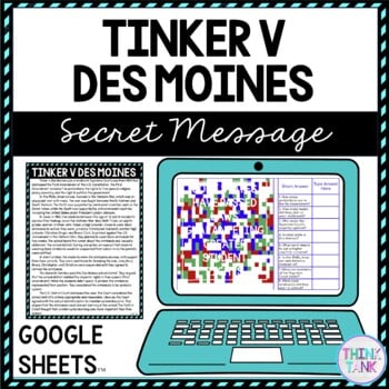 Tinker v Des Moines Secret Message Activity For Google Sheets™