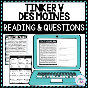 Tinker v Des Moines DIGITAL Reading Passage & Questions Self Grading