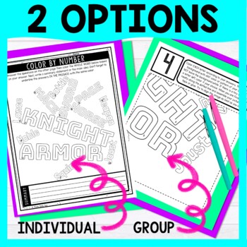 Medieval Knights Color by Number - Close Reading & Text Marking - Middle Ages - Image 4