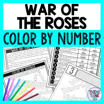 War of the Roses Color by Number - Close Reading & Text Marking