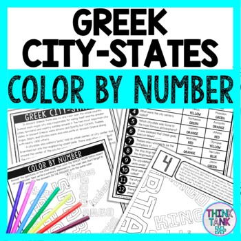 City-States of Ancient Greece Color by Number - Close Reading & Text Marking