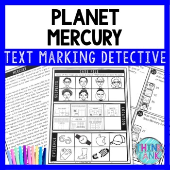 Planet Mercury Text Marking Detective Mystery - Reading Passage - Solar System