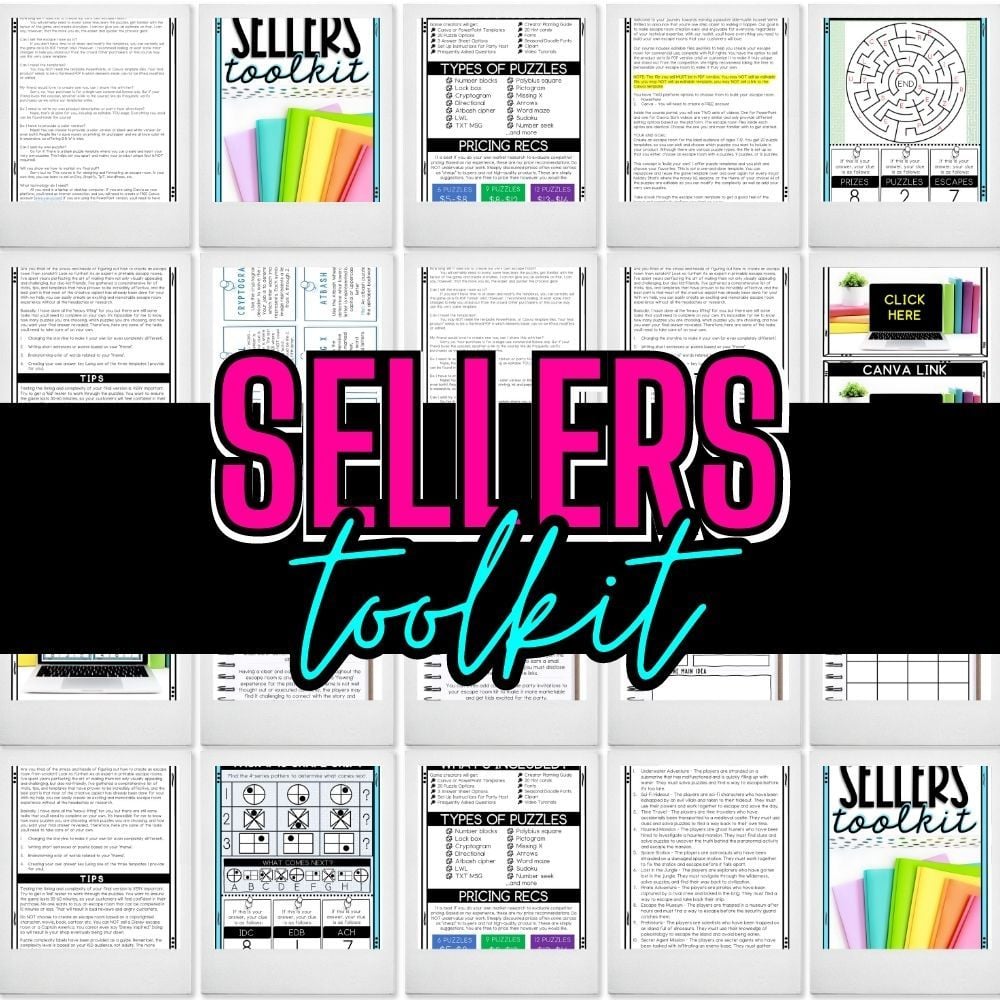 Learn to create printable escape rooms to sell online and earn passive income with done for you puzzle templates.