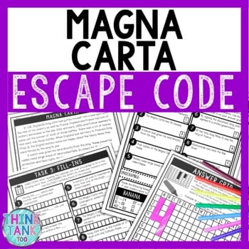 Magna Carta Comprehension Code Escape Room - Close Reading