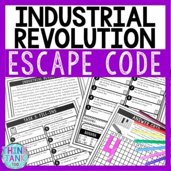 Industrial Revolution Comprehension Code Escape Room - Close Reading