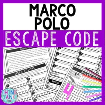 Marco Polo Ancient China Comprehension Code Escape Room - Close Reading