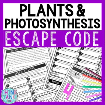 Plants and Photosynthesis Comprehension Code Escape Room - Close Reading
