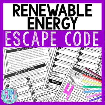 Renewable Energy Comprehension Code Escape Room - Close Reading
