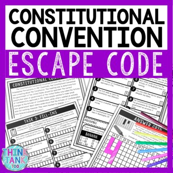 Constitutional Convention Comprehension Code Escape Room - Close Reading