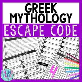 Greek Mythology Comprehension Code Escape Room - Close Reading