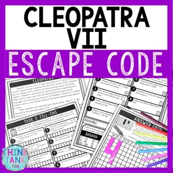 Cleopatra of Ancient Egypt Comprehension Code Escape Room - Close Reading