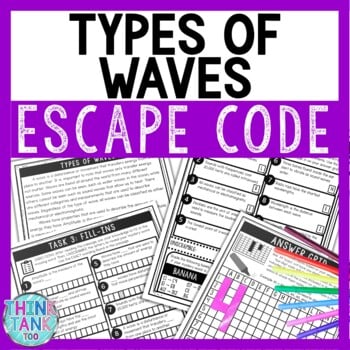 Types of Waves Comprehension Code Escape Room - Close Reading