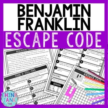 Benjamin Franklin Comprehension Code Escape Room - Close Reading