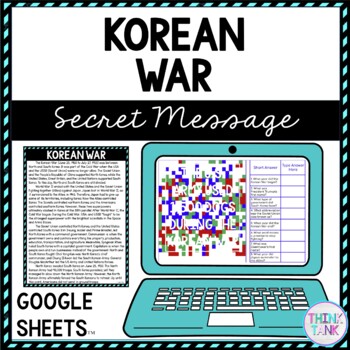 Korean War Secret Message Activity For Google Sheets™