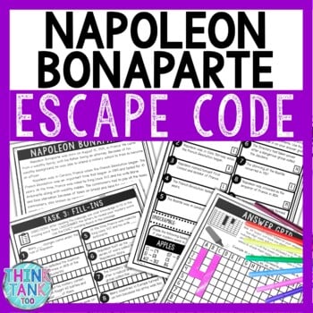 Napoleon Bonaparte Comprehension Code Escape Room - Close Reading