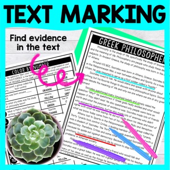 Greek Philosophers Color by Number - Close Reading & Text Marking - Image 4