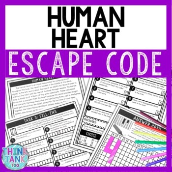 Human Heart Comprehension Code Escape Room - Close Reading - Circulatory System