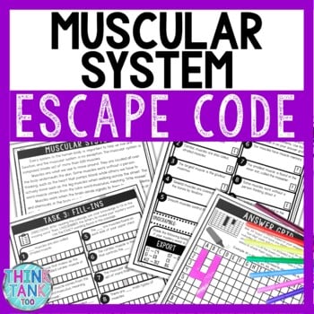 Muscular System Comprehension Code Escape Room - Close Reading - Human Body