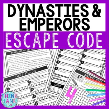 Ancient China Dynasties Comprehension Code Escape Room - Close Reading