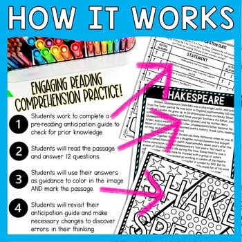 Shakespeare Color by Number, Reading Passage and Text Marking - Image 4